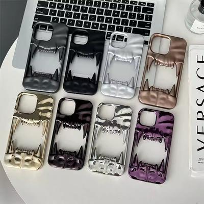 Luxuriöse, galvanisierte Handyhülle mit Eckzahn-Design für iPhone 16, 15, 14, 13, 12, 11 Pro Max – hohle, wärmeableitende Premium-Hülle