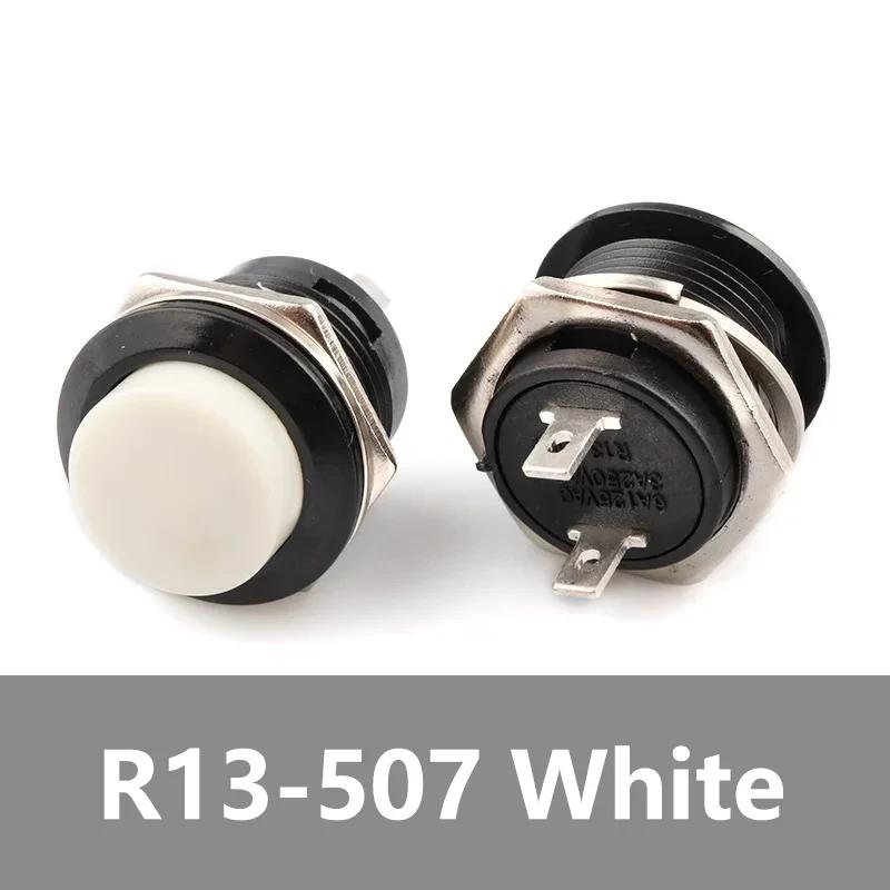 5/20Pcs 2Pin ON-OFF 16mm Round Push Button Switch R13-507 Momentary Power Switch