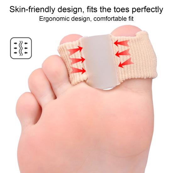 2Pcs Breathable Toe Spacers Flexible Bunion Relief Pads Double-ring Toe Separators Comfortable Toe Splints for Day Night Wear