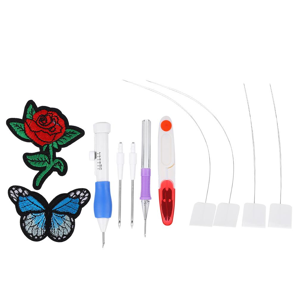 Punch Needle Set Embroidery Stitching Craft Tool TPR Handle DIY Sewing Threading Device