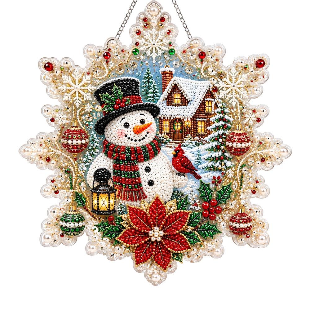 Acrylic Board Christmas Snowflake Pendant Clear Hanging Suncatcher for Adults