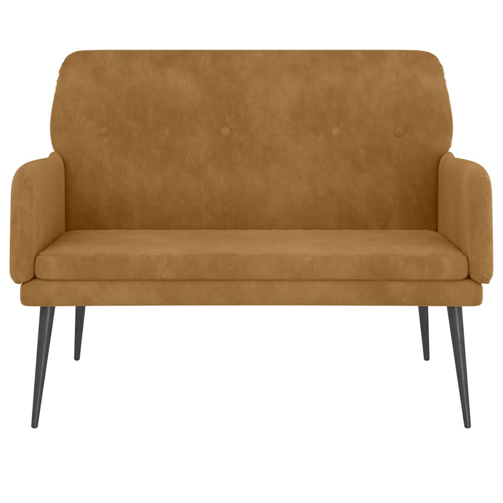 Brown Bench 108x79x79 cm Velvet
