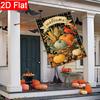 2D Flat, 2D Flat Autumn Cardinals Pumpkin Autumn Bison Grid Thanksgiving Garden Flag_3-28x40 Inch Outdoor Garden Flag Double-sided Home Decoration Cou