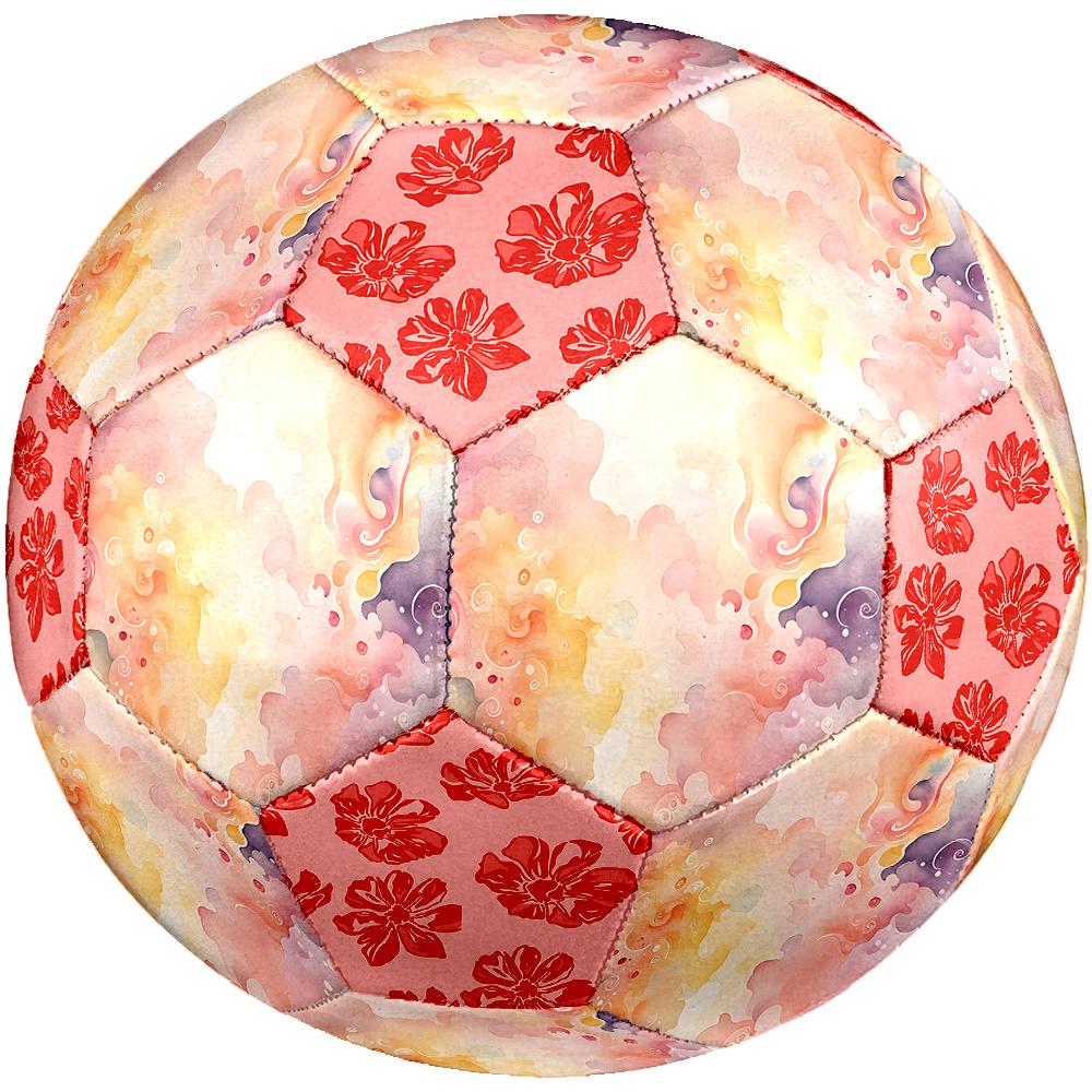 1PC Abstract Watercolor Flow Floral Soccer Ball Size 5 Football Machine Sewn Indoor/Outdoor Universal Football A65