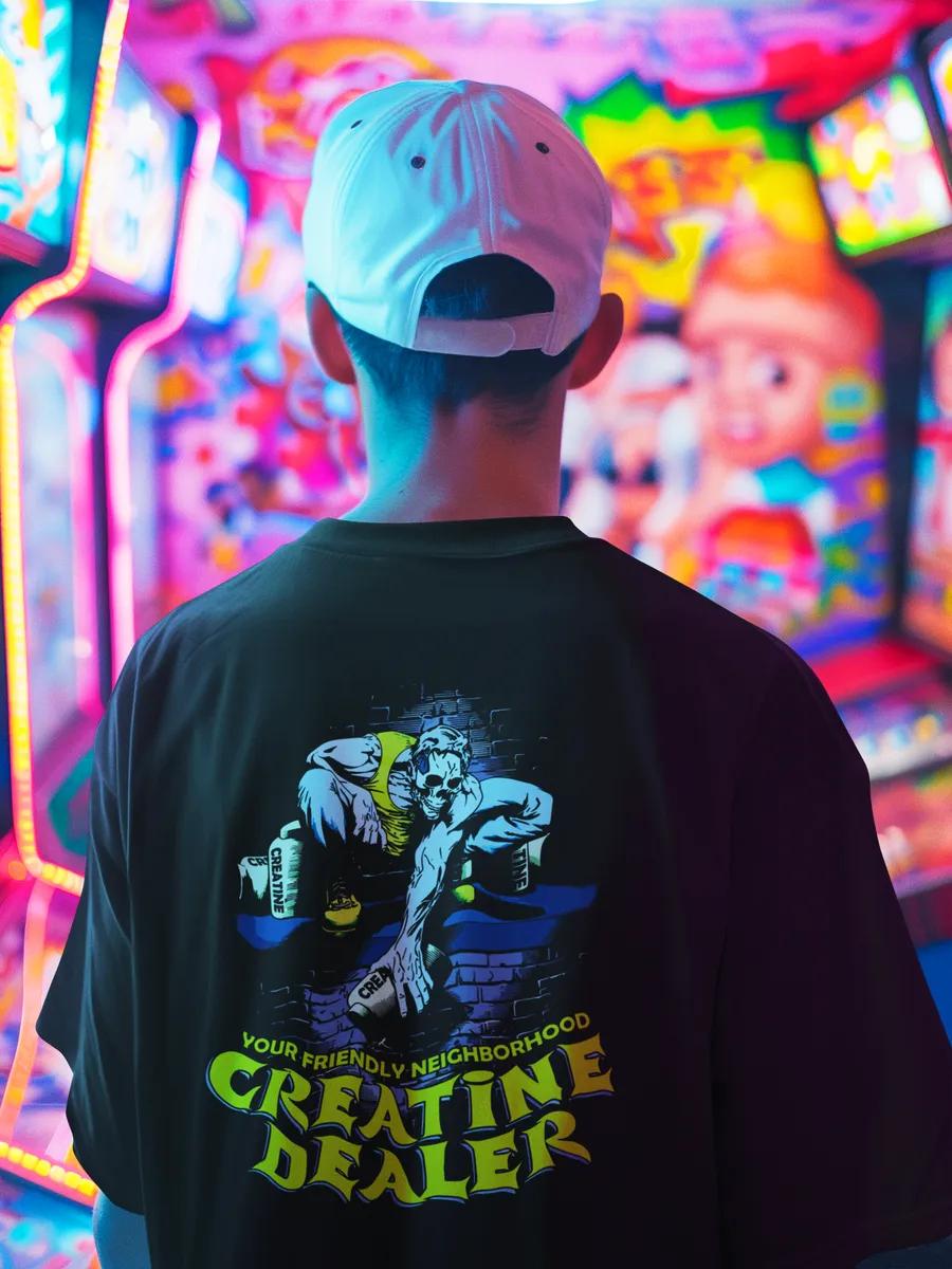 

Oversized T-shirt with print for gym and workout S