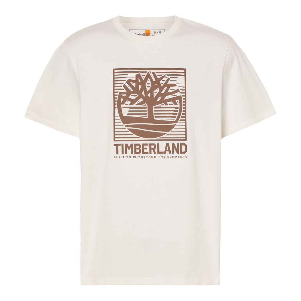

Timberland Men s Short Sleeve Slogan Logo T-Shirt, Vintage White, Size L (TB0A449UCM91)