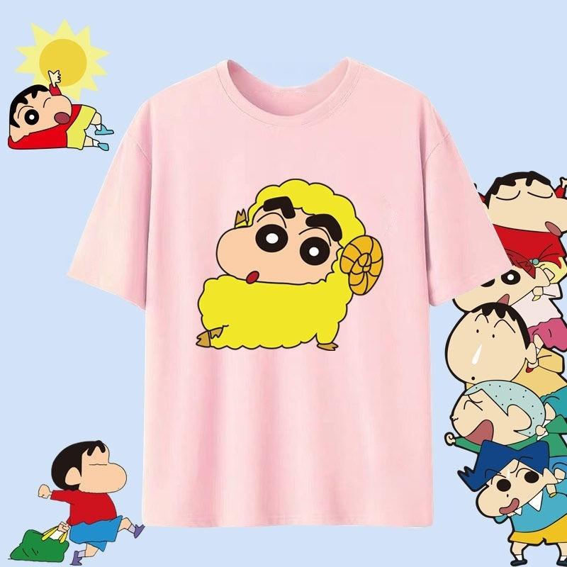 Crayon Shin Chan Shinnosuke Shiro Hug Print T Shirt Women Oversized Cute Cartoon Short Sleeve Casual Tee Top