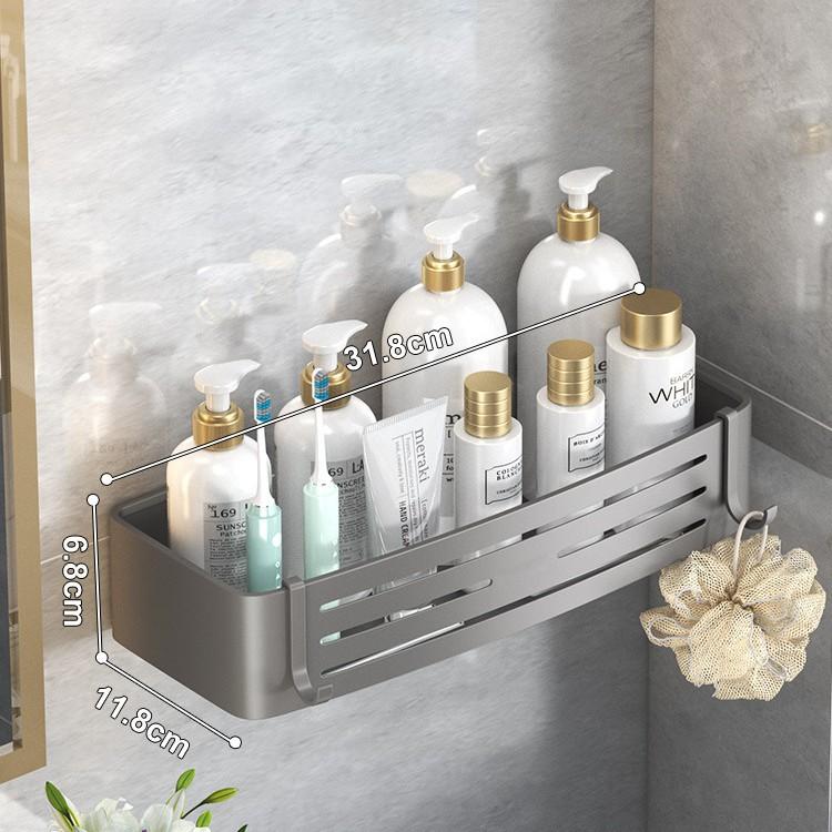 Gun gray space aluminum bathroom rack, no punching, bathroom wall hanging triangular basket, bathroom hanger single-layer heightening