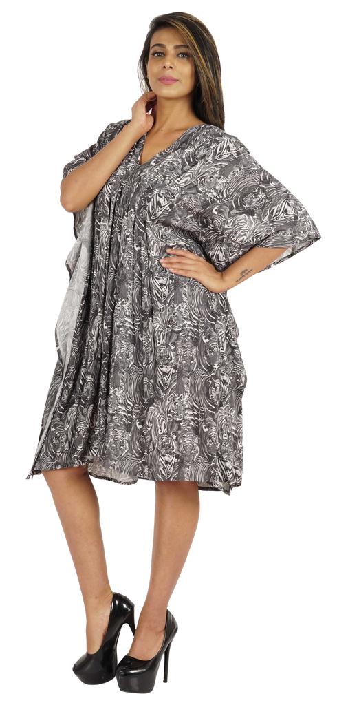 Moomaya Womens Short Kaftan Cover Up Night Dress Kaftan Gown Kimono
