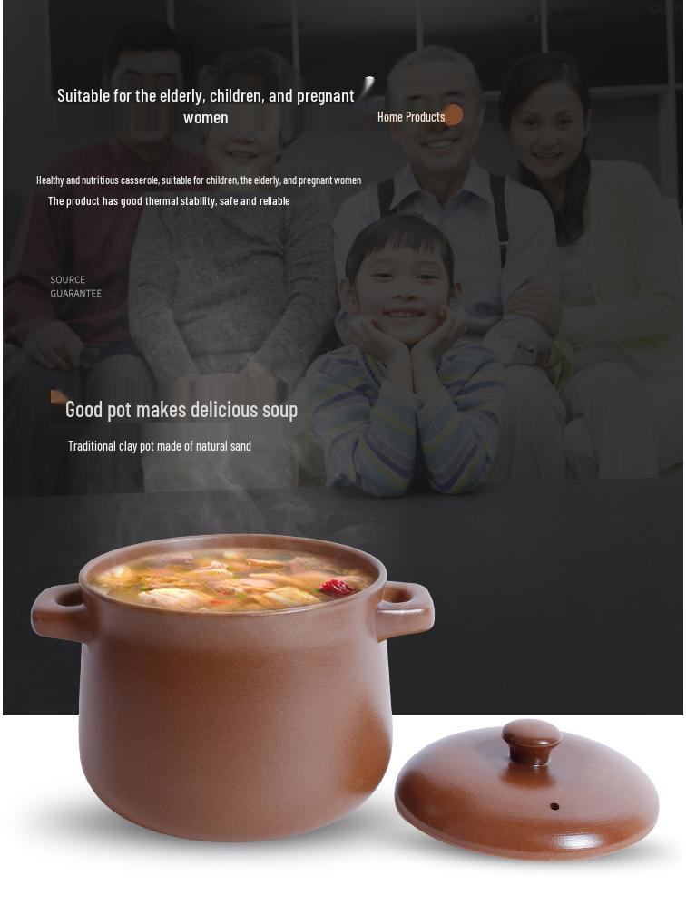 Ceramic Stew & Soup Casserole Pot for Gas Stovetops