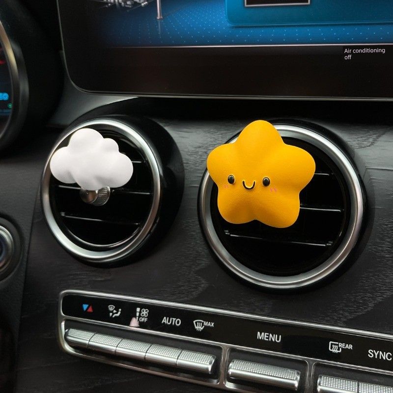 Cute Cartoon Stars and Clouds Car Fragrance Pendant Lucky Star Car Fragrance Diffuser Stone Air Vent Decoration