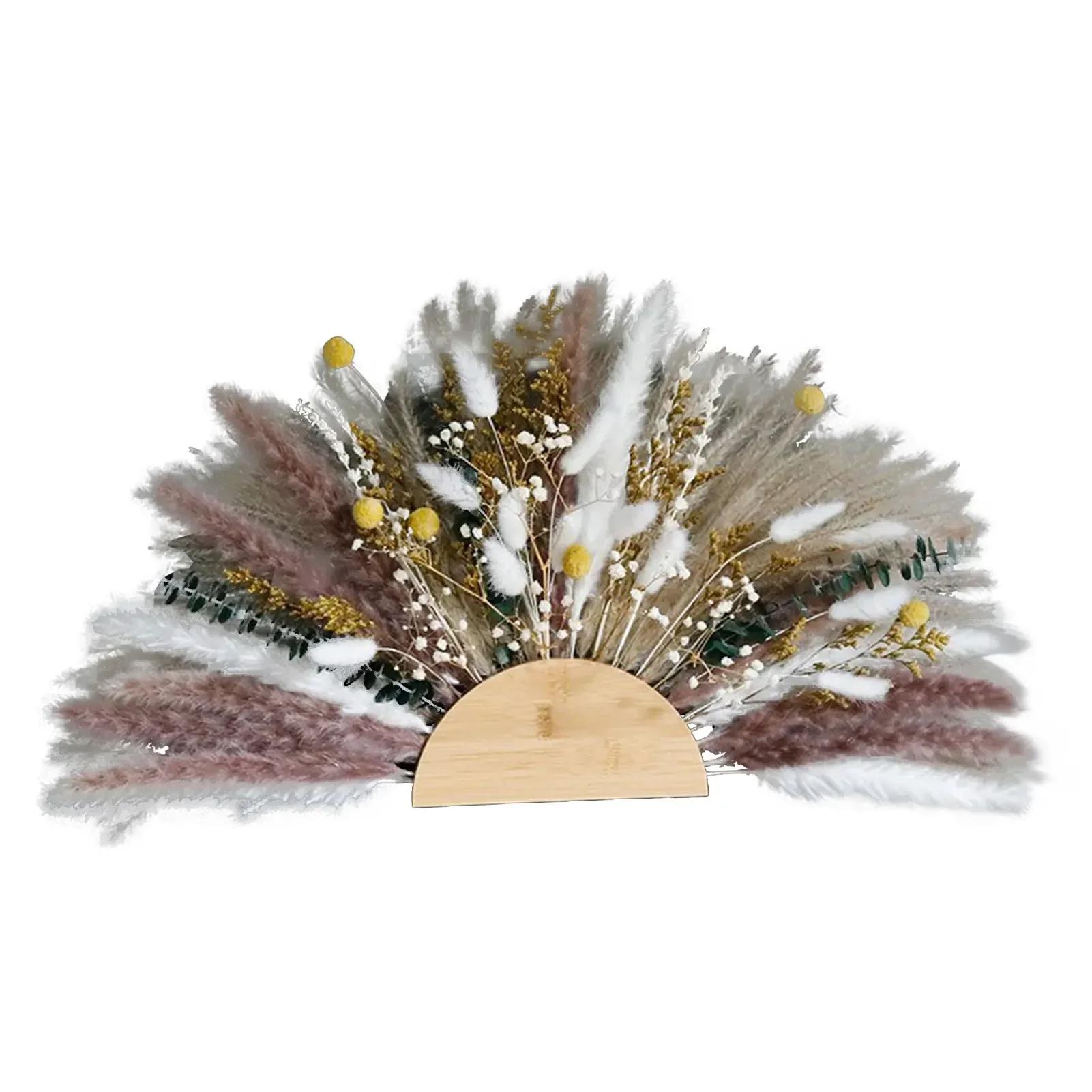 

Fan-Shaped Wall Hanging Flower Arrangement Bohemian Style Combination Set DIY Mix Pampas Grass Dry Flower Bouquet Home Decor