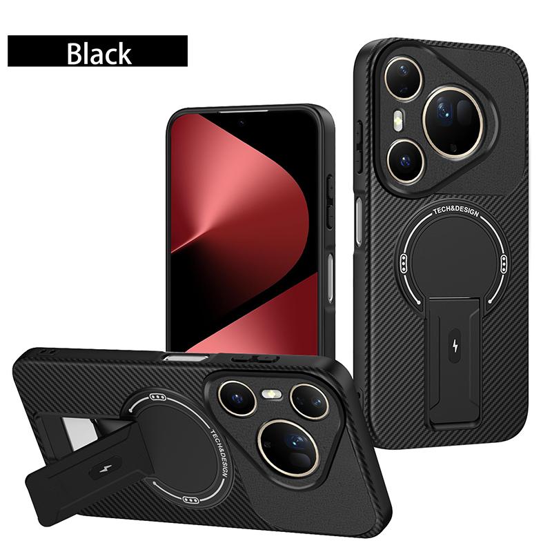 

For Huawei Pura 80 Case Huawei Pura 80 Pro + Phone Case Huawei Pura 80 Ultra Cover Magnetic Mounting Bracket Protect Back Cover Huawei Pura 80 Ultra