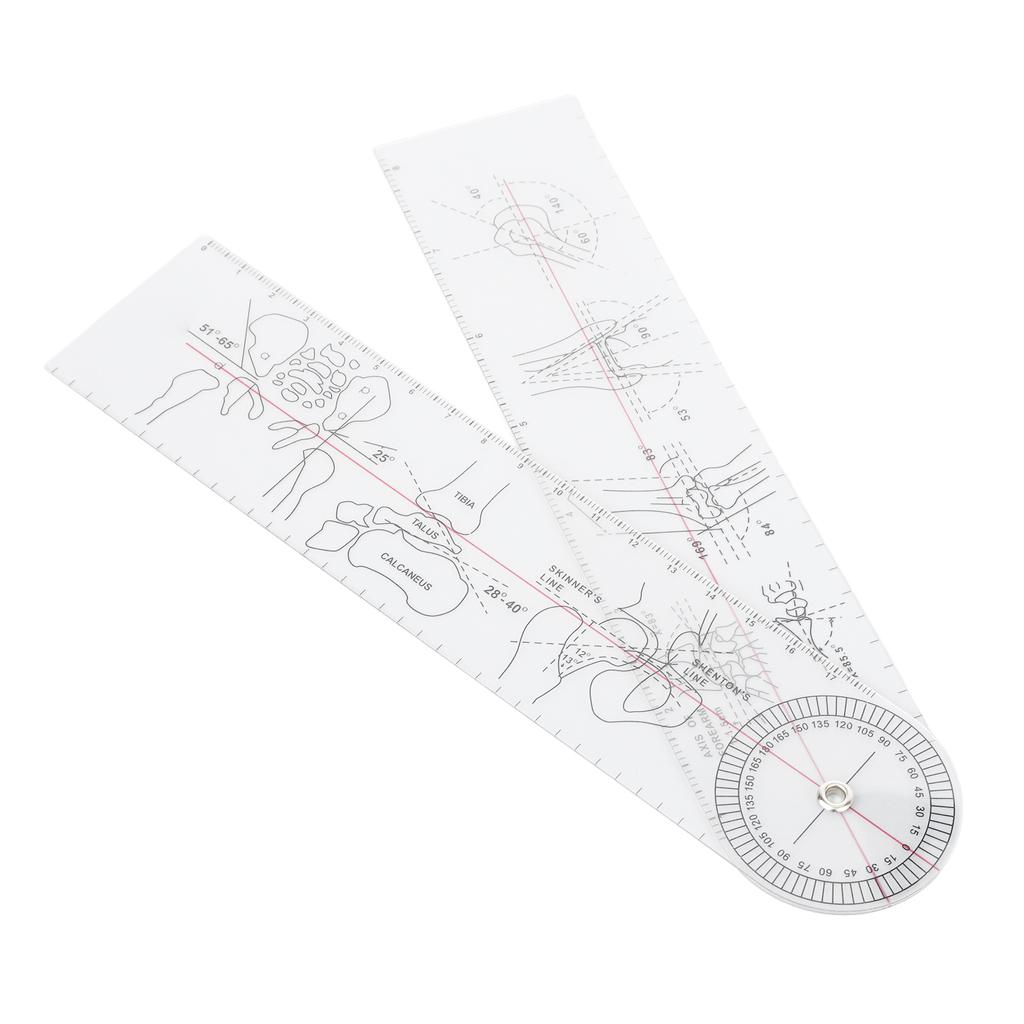 PVC Goniometer Angle Ruler 360 Degree Measure Joints Motion Range for Physical Therapy