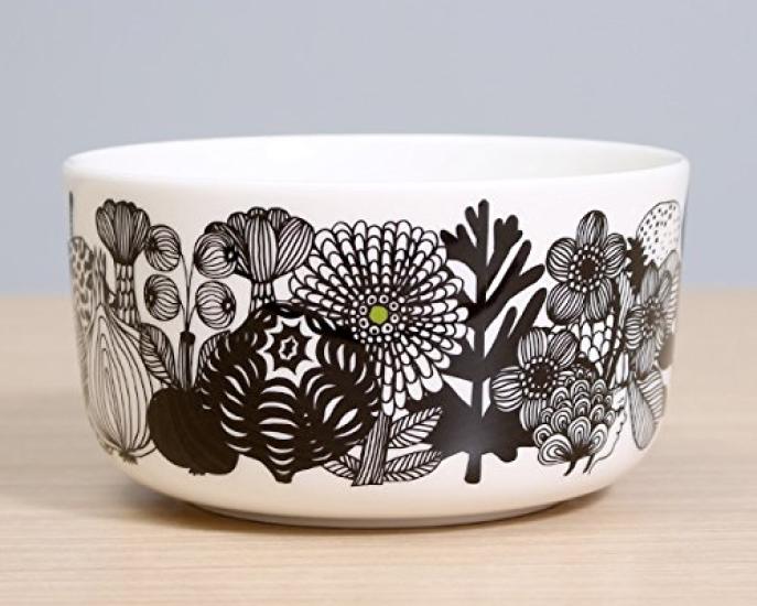 Marimekko Siirtolapuutarha White and 068424 096 Bowl, 12.5cm, 500ml, Black, [Used]