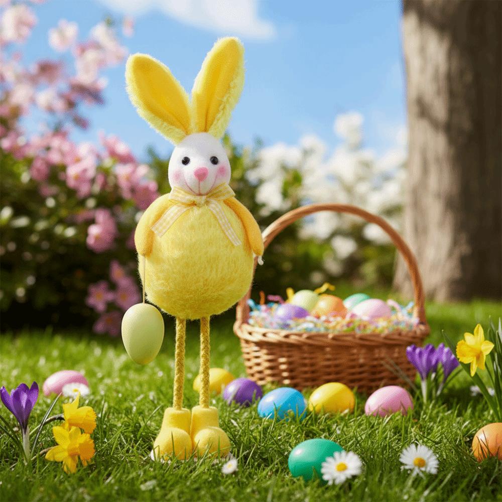 Huggable Material Easter Rabbit Figurine Creative Design Easter Home Decoration  Party Gift