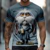 Men's Animal Horse T Shirt Short Sleeve T shirt 3D Print Crew Neck Shirt Funny Casual Daily Street Blue White Khaki Summer Spring Clothing