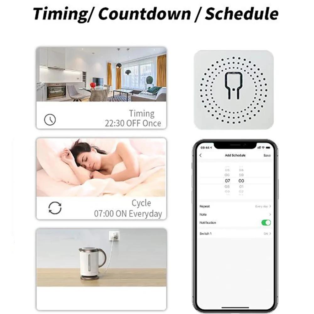 EWelink 16A Mini WiFi Smart Switch DIY Relay Module Circuit Breaker Timer APP Remote Control Works with Alexa Google Smart Home