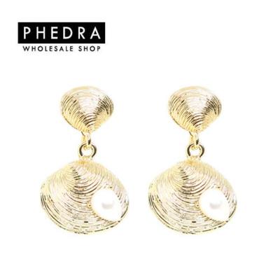 Women's Gold Pearl Ethnic Earrings