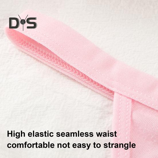 Women Thong Solid Color Slim Fit Mid Waist Cotton Crotch G-string Elastic Briefs Seductive Panties Female Underwear Intimate Clothes for Honeymoons