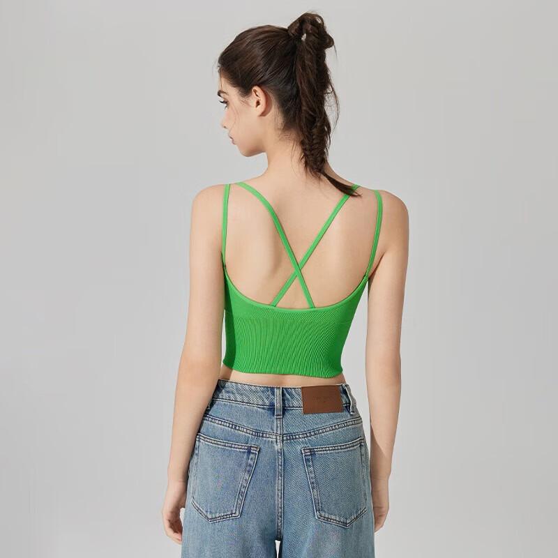 Бесшовный Высокоэластичный Топ-майка для Фитнеса и Йоги Yimai с Двойной Бретелью