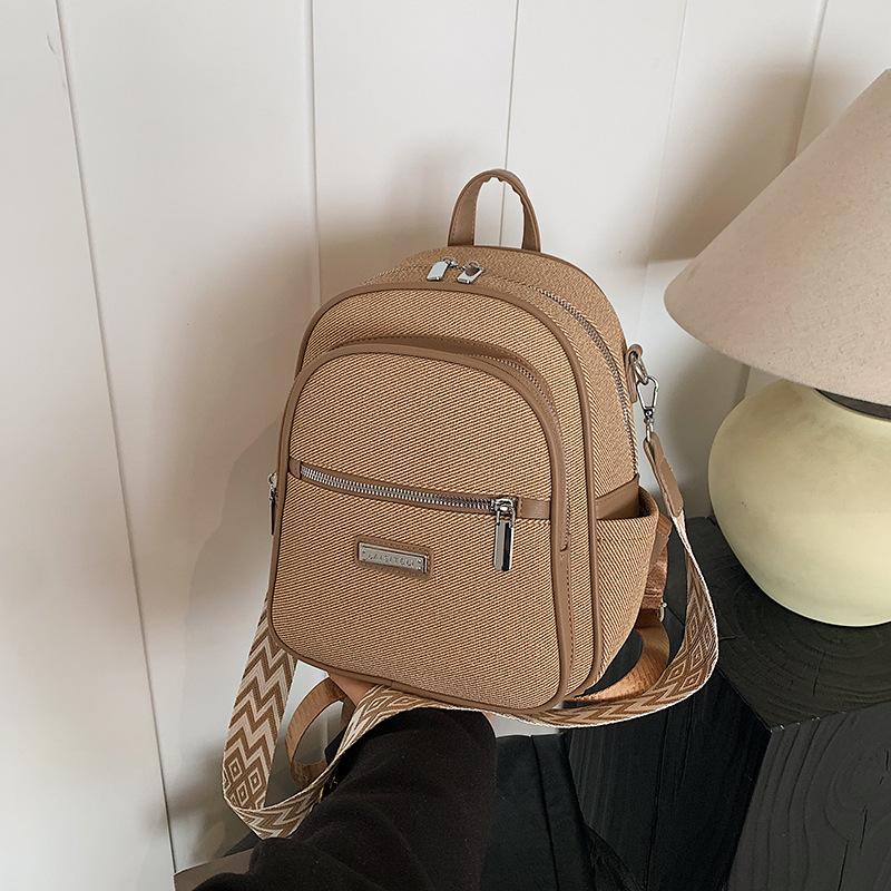 Simple and Versatile Backpack Women's New High-end Fashion Shoulder Messenger Bag Multi-functional Backpack