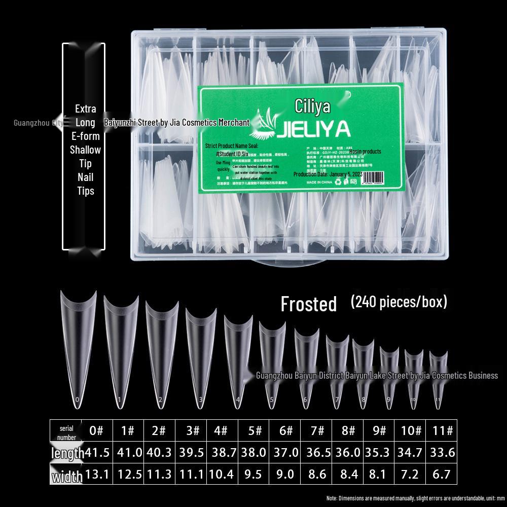 

Jieliya Очень Длинные Матовые Накладные Ногти с Покрытием Половины Ногтя