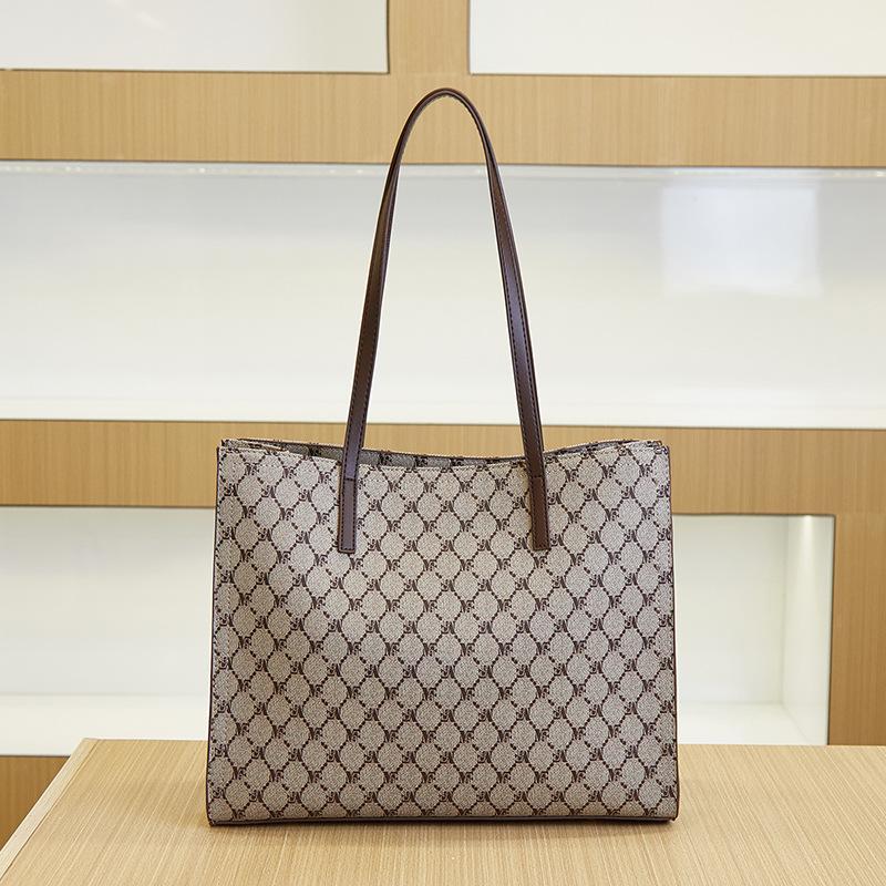 New Retro Printed Bag Portable Shoulder Large Capacity Tote Bag Simple Fashion Versatile Handbag