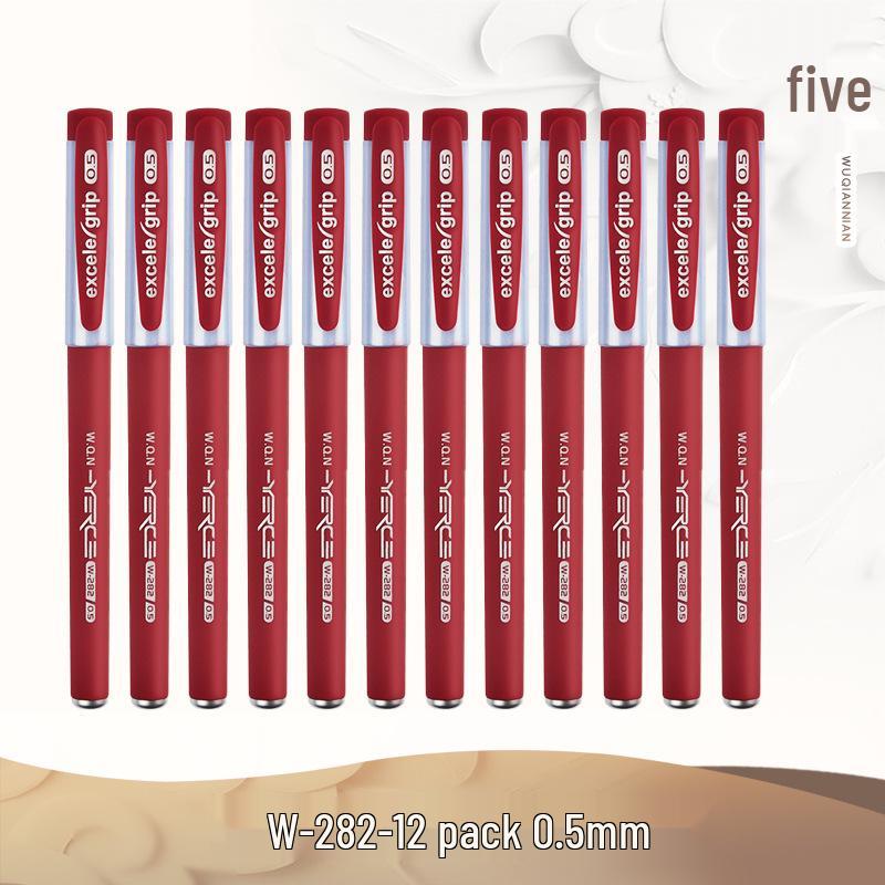 Five Thousand Years 0.7mm Red Ballpoint & 0.5mm Gel Click Pen for Homework Grading