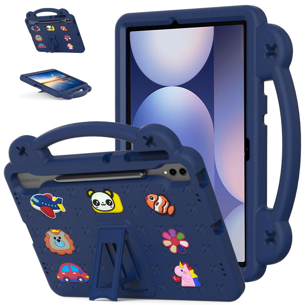 For Samsung Galaxy Tab S10+/S9+/S9 FE+ Case Kids Cartoon Patterns Hand Grip Kickstand Tablet EVA Cover