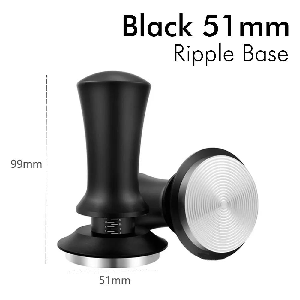 51mm 53mm 58mm Coffee Tampers Spring Loaded Coffee Tamper Ripple Base Aluminum Self Leveling Espresso Tamper Coffee Tamper Kit