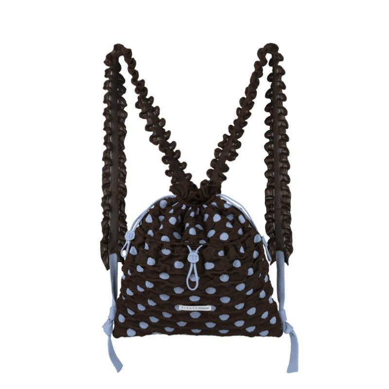 Pleatsmama Brown Polkadot Backpack