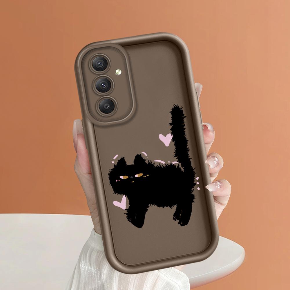 

Мягкий силиконовый квадратный чехол с рисунком лестницы для телефона, полное покрытие, противоударный защитный резиновый чехол для камеры для Samsung Samsung A16 коричневый