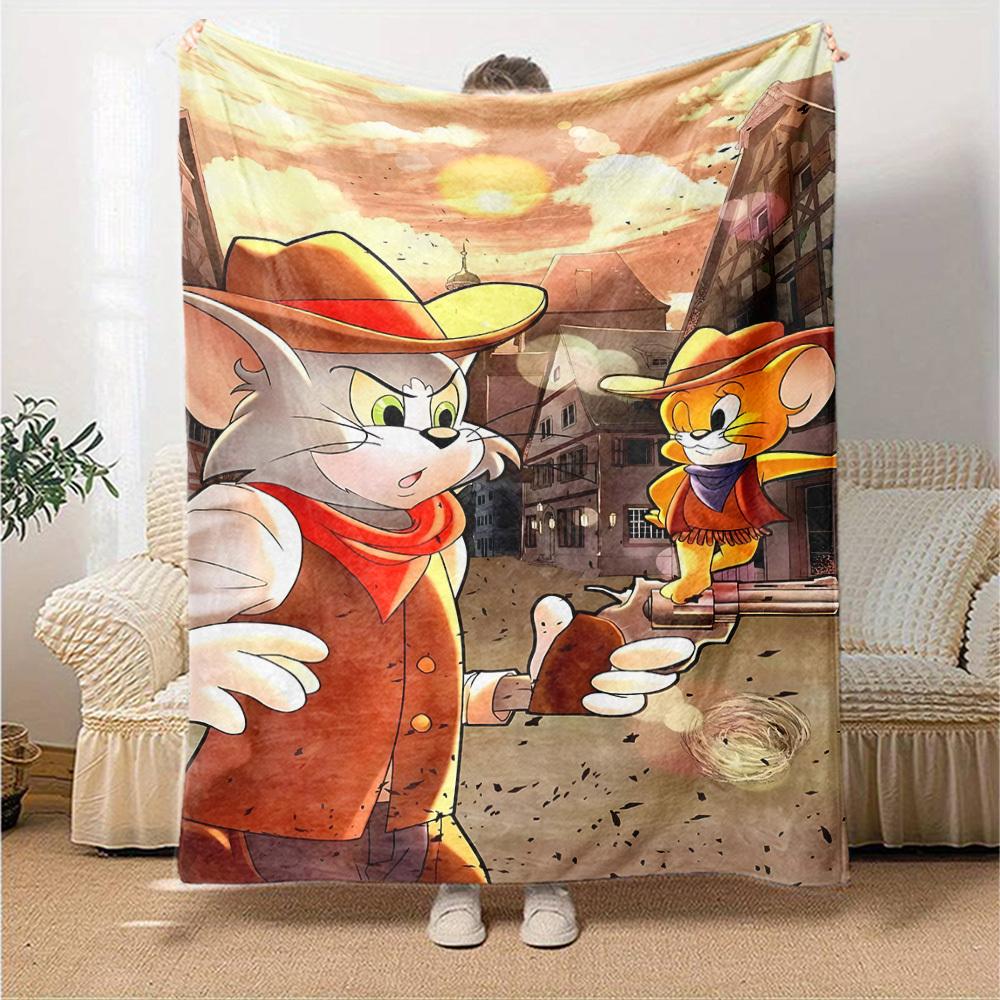 1pc cowboy mouse Flannel Blanket - Soft Warm Throw for Home, Office, TravelL1340