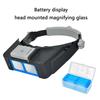 Wiederaufladbare, am Kopf montierte Lupen mit Vergrößerung & 4 LED-Lichtern für Uhrenreparatur, Schmuckherstellung, zahnärztliche Arbeiten