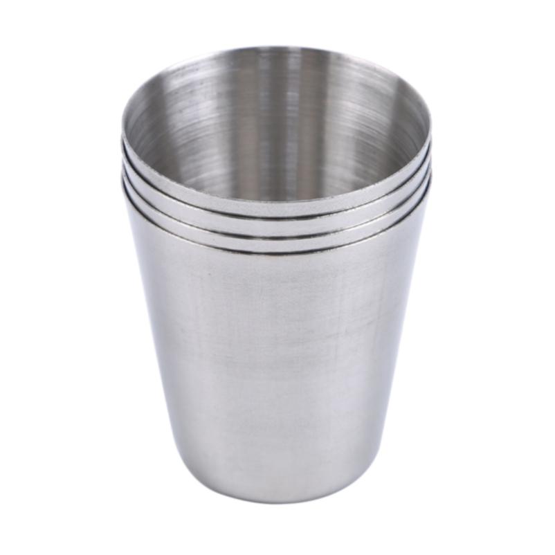 4/6 Stück Outdoor Camping Geschirr Reisebecher Set Picknick Zubehör Edelstahl Wein Bierbecher Whiskey Tassen 30ML
