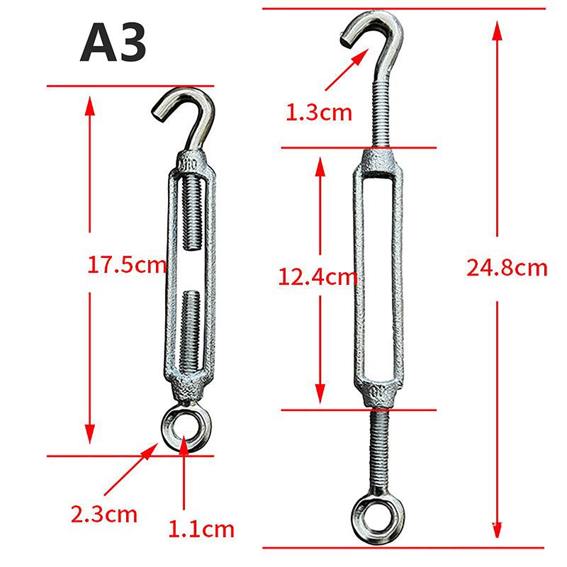 

1 шт. M6 M8 M10 M12 M14 Гаки для ланцюга з нержавіючої сталі, Талреп з кільцем, Пристрій для натягу троса, Тип лінії Oc Oo Cc A3