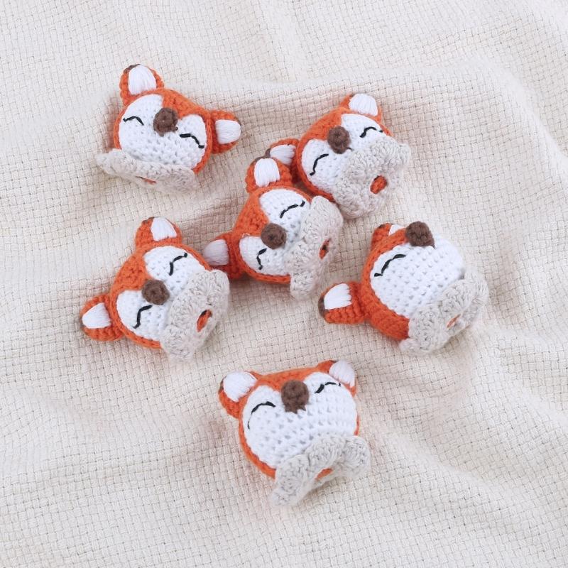 Crochet Bead Animal Rattle Loose Bead for Infant Teether Anti-Drop Pacifier Chain DIY Rattle Accessory Baby Teething Toy