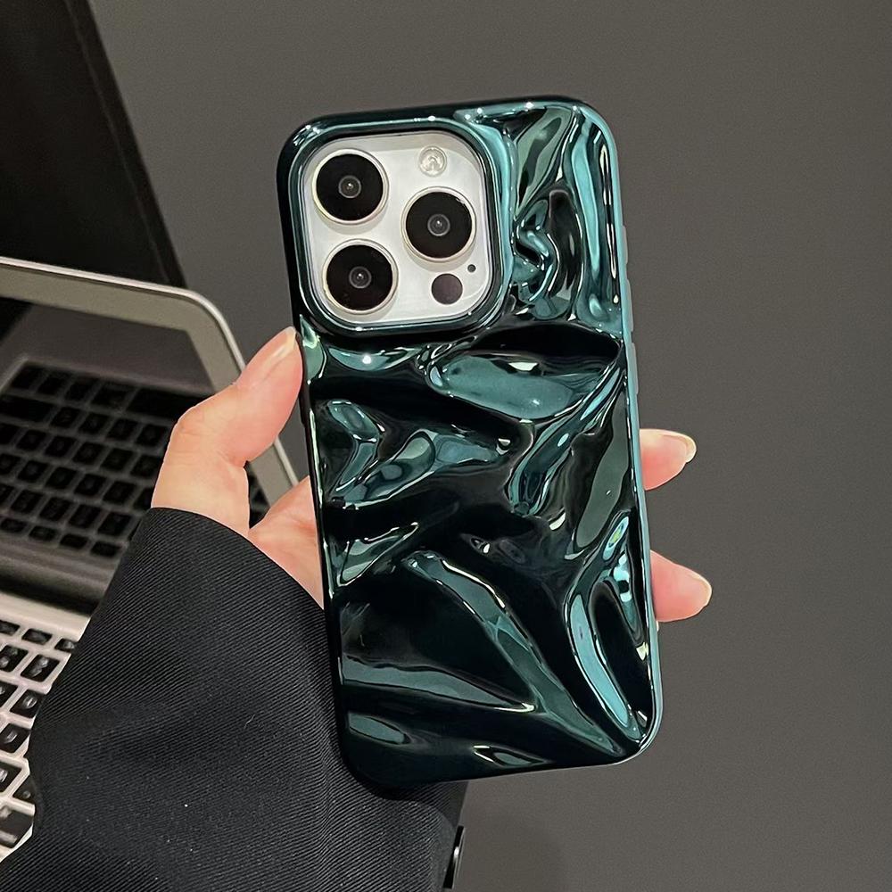 3D Plating Water Ripple Pattern Case For For Iphone 17 Air 16 15 14 13 12 Pro Max Plus 11 Soft Shockproof Protective Cover