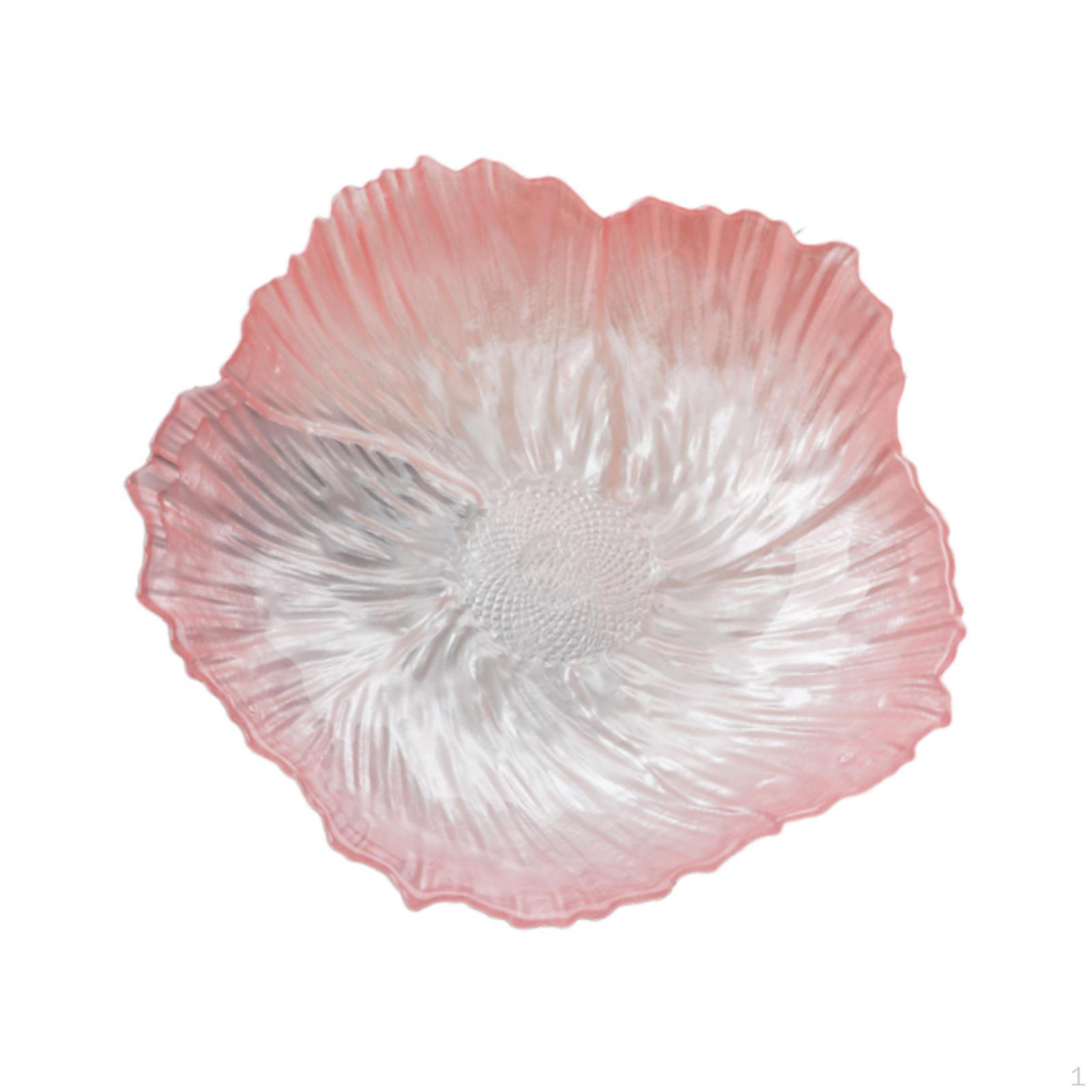 

Стеклянная тарелка в форме цветка, десертная тарелка для торта, многофункциональный поднос для салата, фруктов, закусок, для ужина M