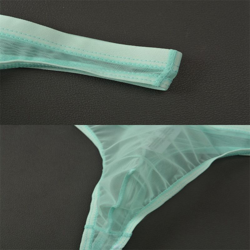 Thong Tangas Mesh Men's Underwear Sexy Breathable T-Back Thong Underpant Sezy Lingerie G-String