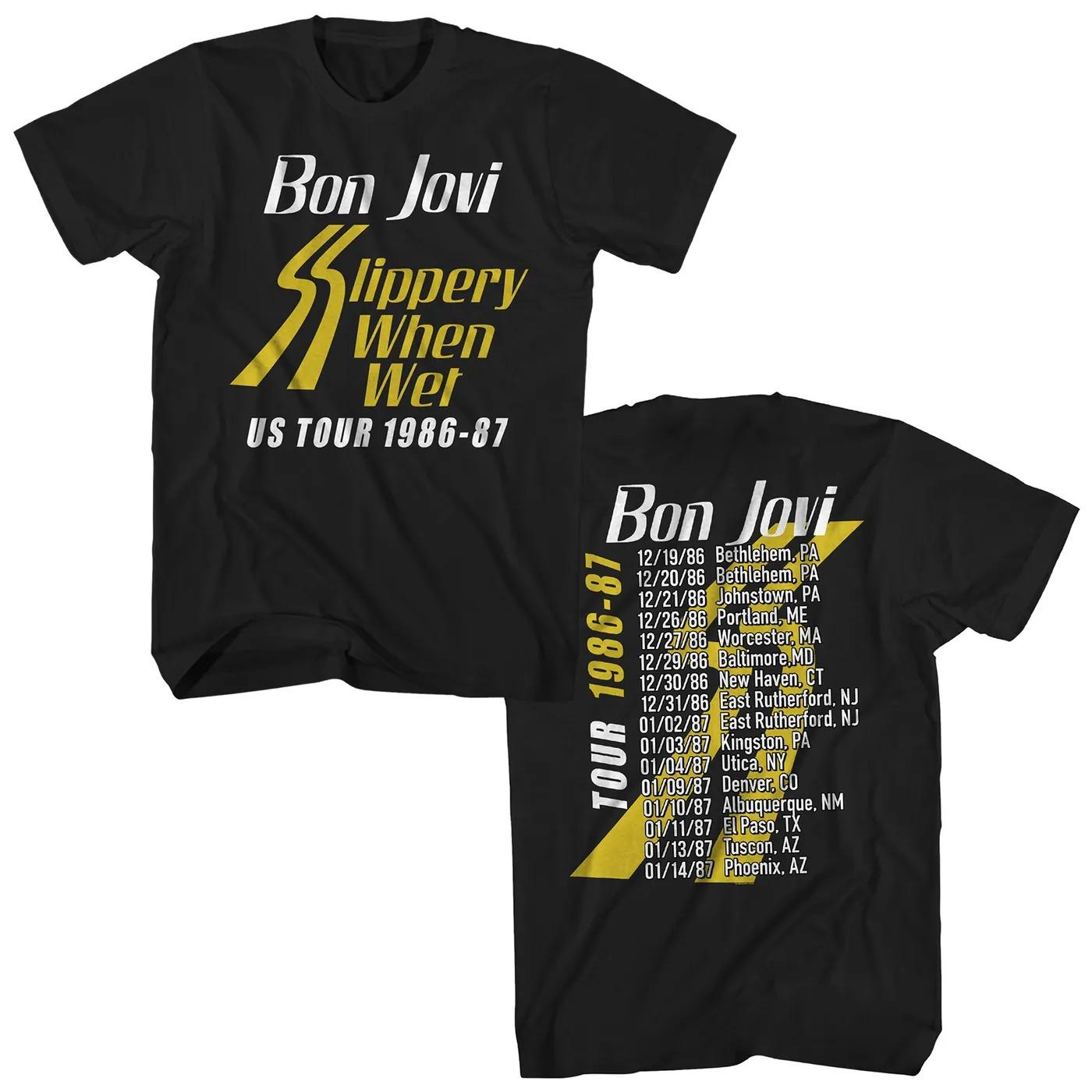 Bon Jovi TShirt SSW Tour Bon Jovi Shirt Oversized Men Women Short Sleeves Streetwear Cotton High Quality Male Female Clothing S