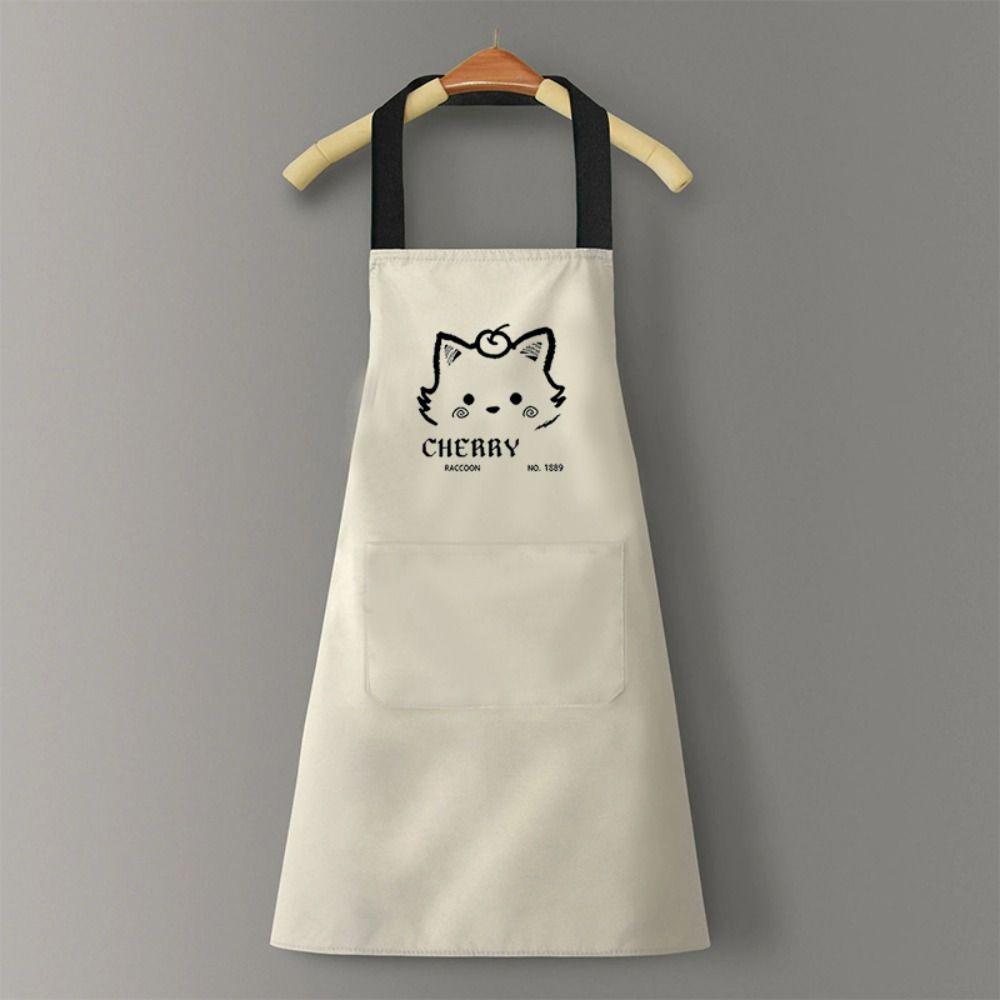 Cartoon Cats Printing Kitchen Apron Oil Proof Waterproof Workwear Apron Easy To Clean Household Cook Apron Home & Garden