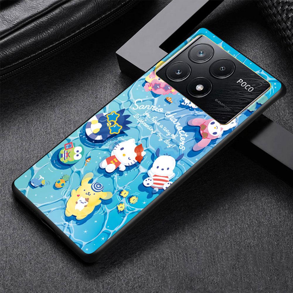 Hello Kitty Kawaii KT Cat Case for Xiaomi Poco M3 X3 NFC X5 M5s M4 Pro 5G F3 Black Silicone Soft Phone Cover Coque