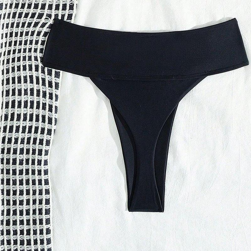 Solid Color G-String Bikini Breathtaking Bathing Suit with Feminine Bandage Design Deal Brazilian Bikini for the Beachwear