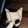 Solid Color Retro Motorcycle Style Shoulder Crossbody Bag For Women Summer Daily Use