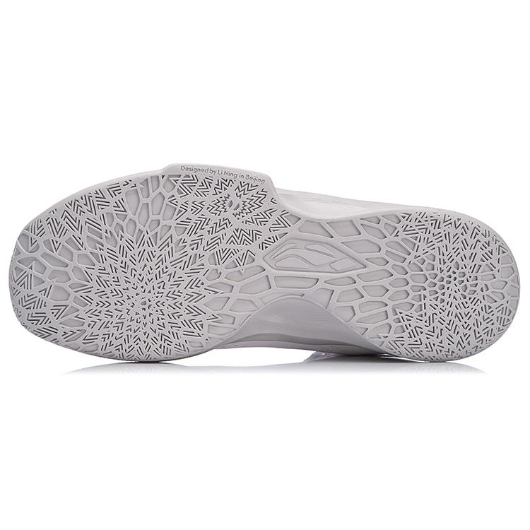 Li Ning Dämpfung Rückprall Mittelhohe Basketballschuhe Unisex Weiß Grau ABPN007-2