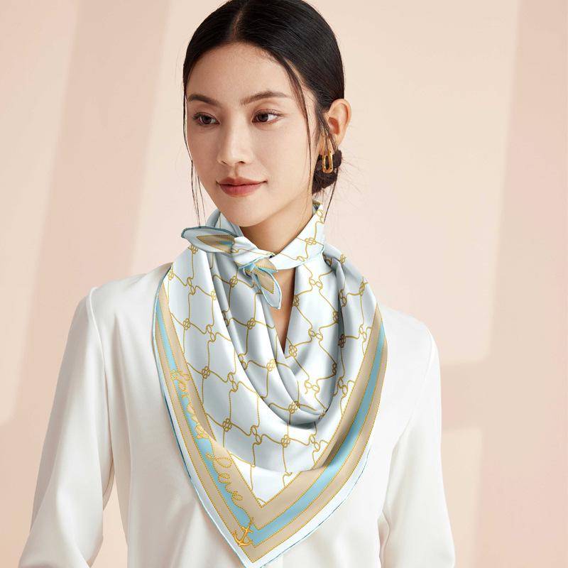 Versatile Double-Sided 100% Mulberry Silk Scarf, 16 Momme Twill, Luxury Style for Autumn/Winter