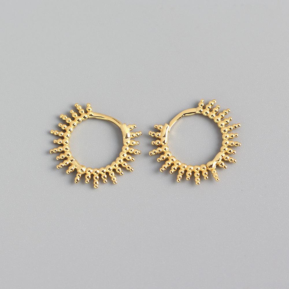ANENJERY Beads Hoop Earrings for Women French Gold Silver Small Circle Earrings Jewelry Wholesale
