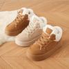 Women's Winter Chunky Platform Snow Boots Non-Slip Lace-Up Faux Fur Lining Walking Shoes Warm Fleece Lined Casual Faux Suede Short Booties for Women